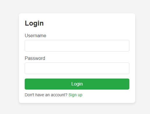 login page