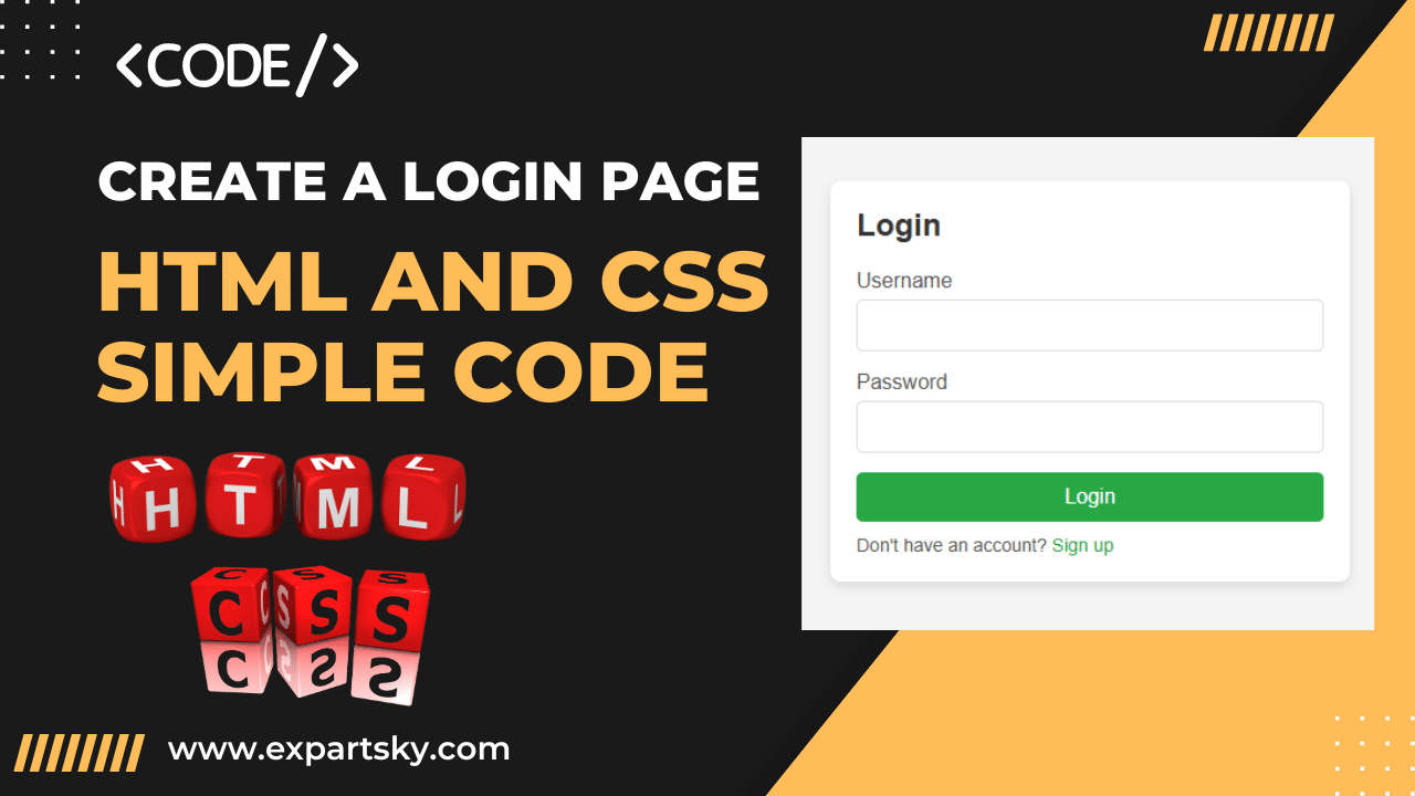 How to Create a login Page Using HTML and CSS Simple code